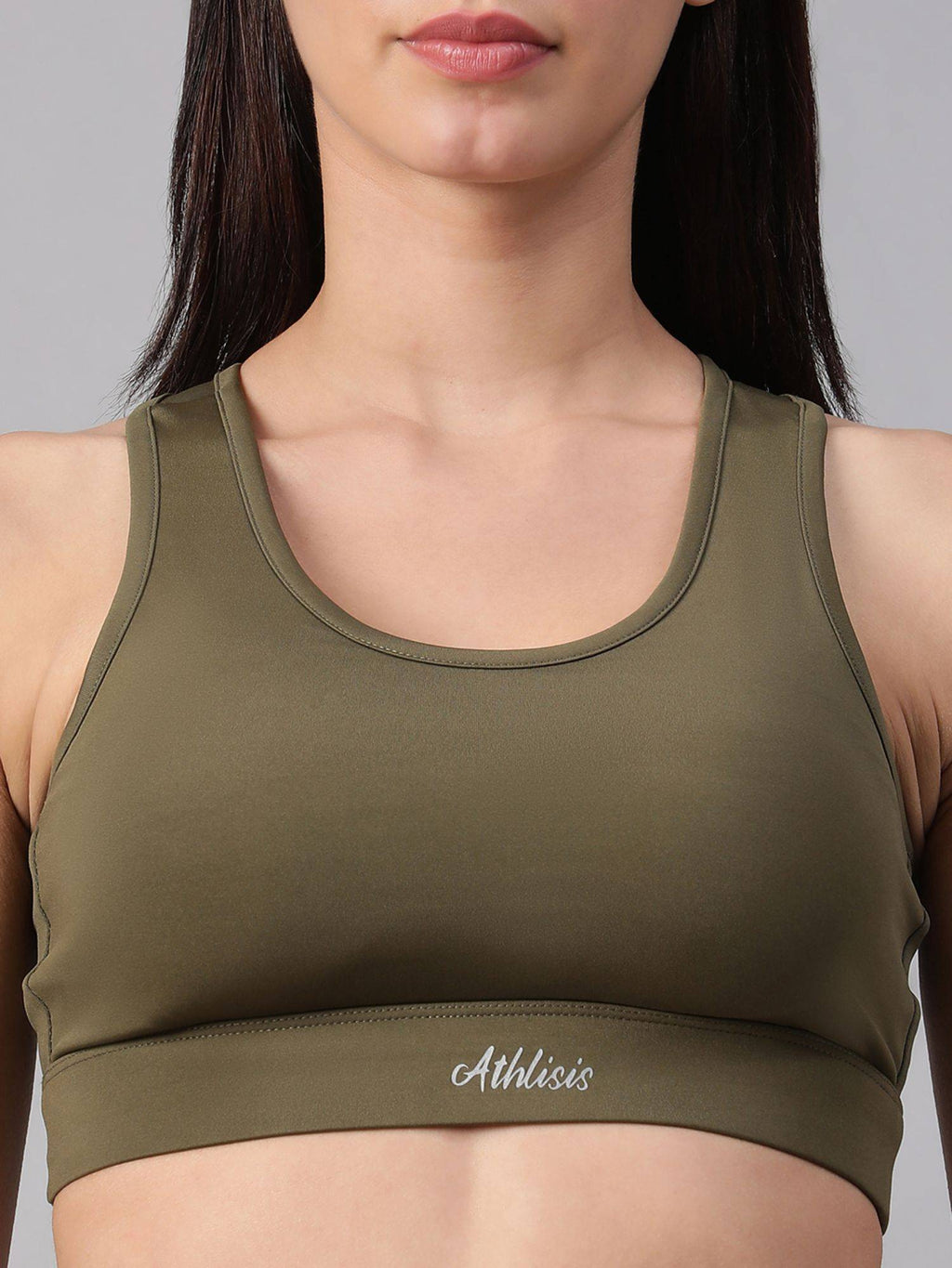 Dark Mauve Non-Wired Removable Padding Sports Bra | sb09 - view 18