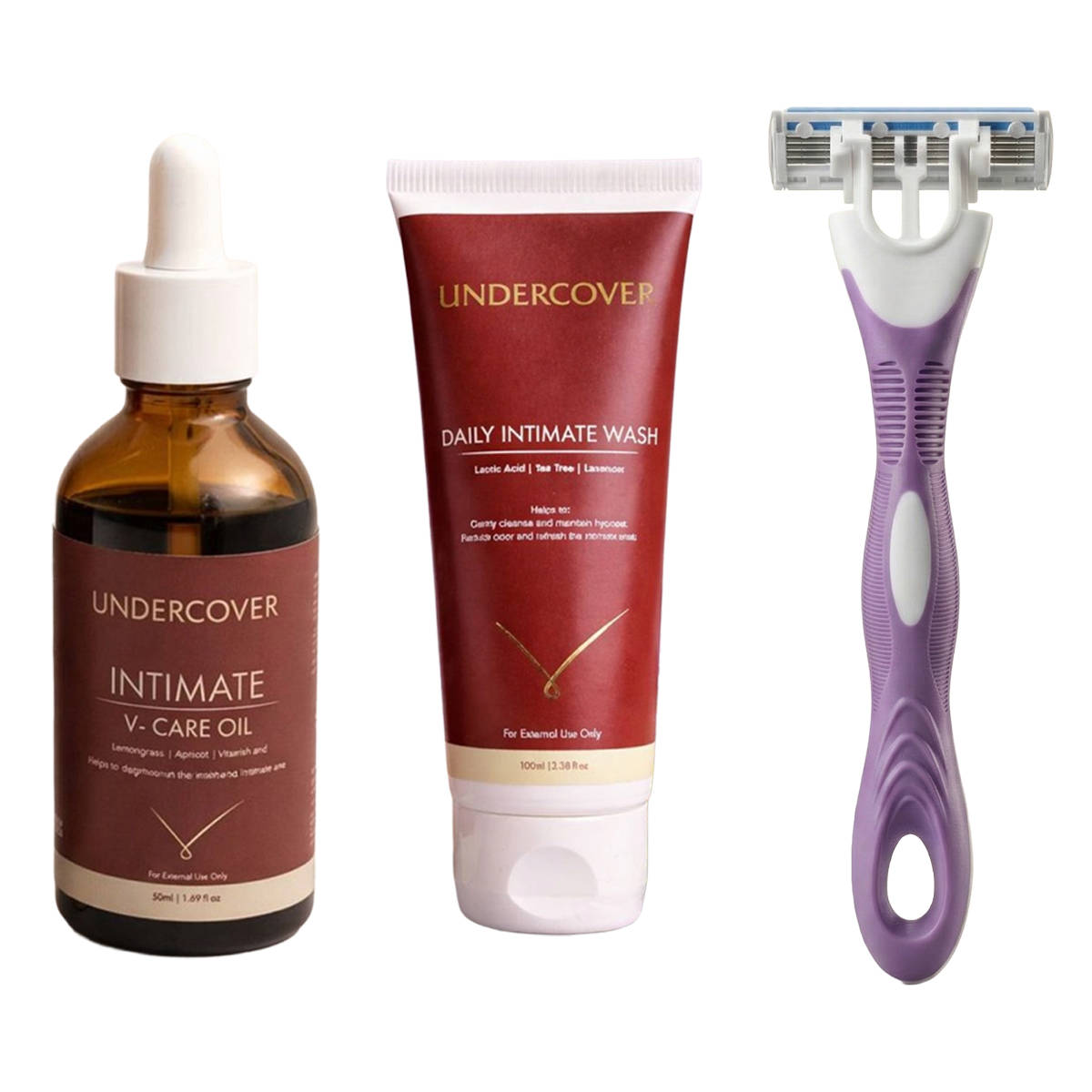 V-Care Oil, Intimate Wash & Women Body Razor Combo | H02 - view 1