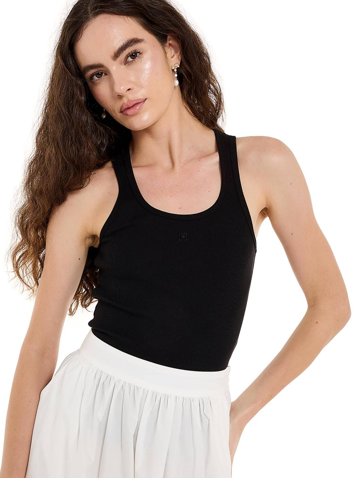 Women White Textured Tank Top | TT98 - view 5