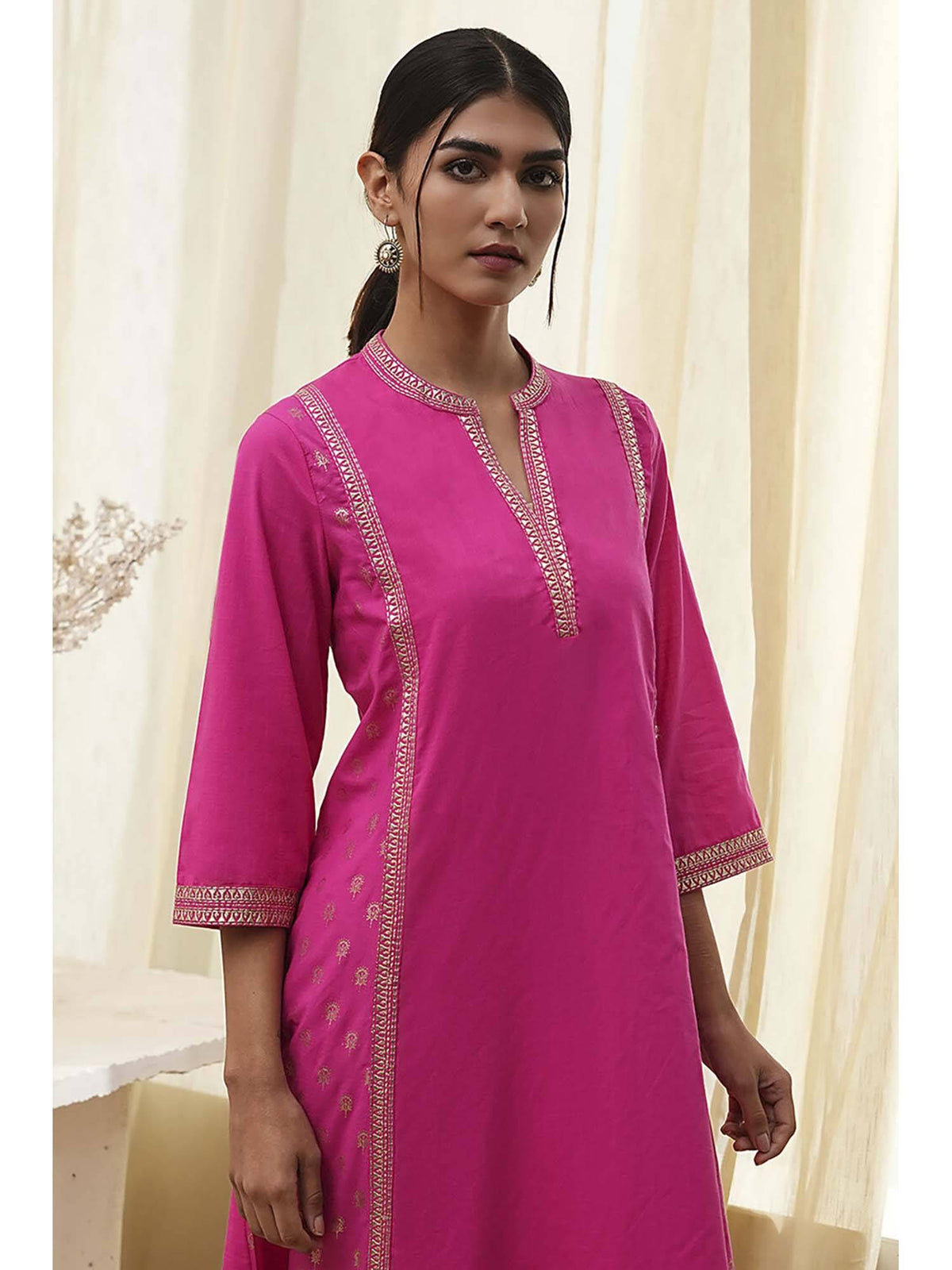Women Pink A-Line Kurta | FY93 - view 2