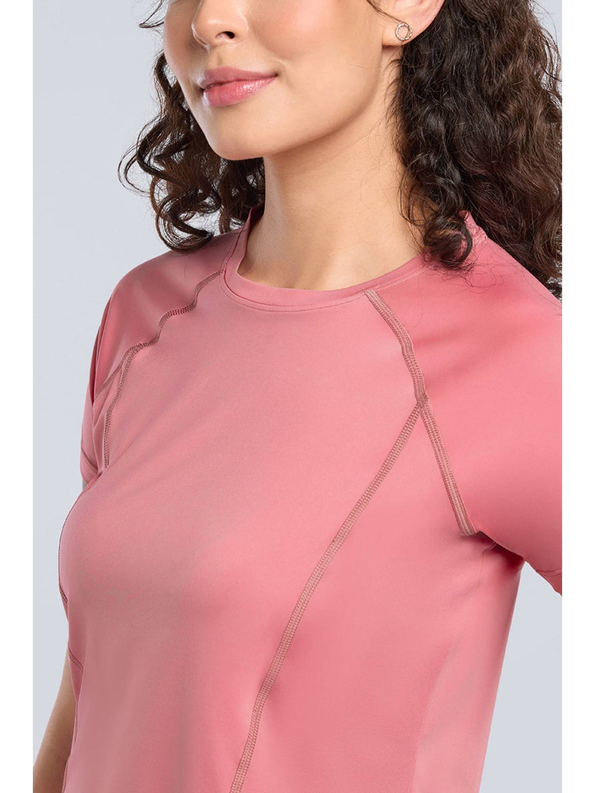 Women Mauve Glow Energize Active Flex T-Shirt | TT89 - view 2