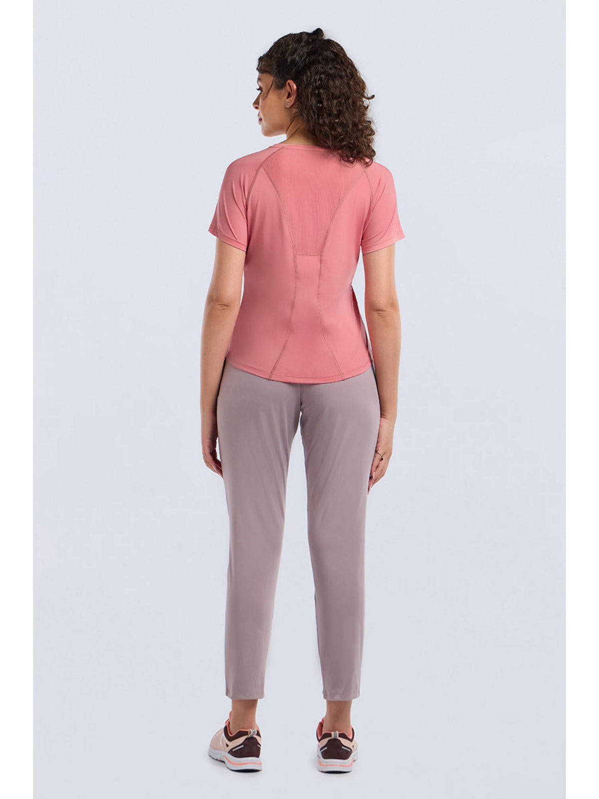 Women Mauve Glow Energize Active Flex T-Shirt | TT89 - view 3