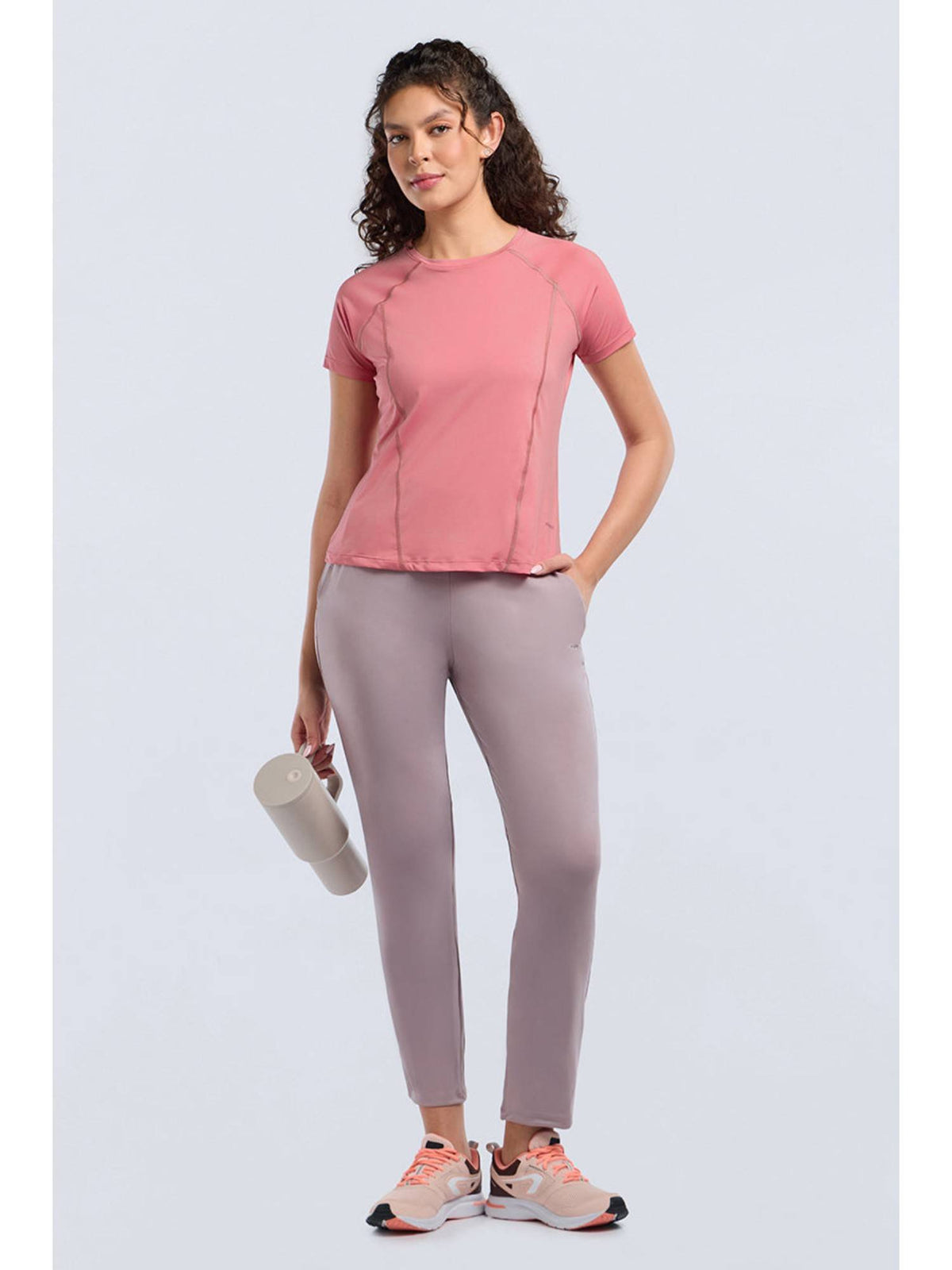Women Mauve Glow Energize Active Flex T-Shirt | TT89 - view 4