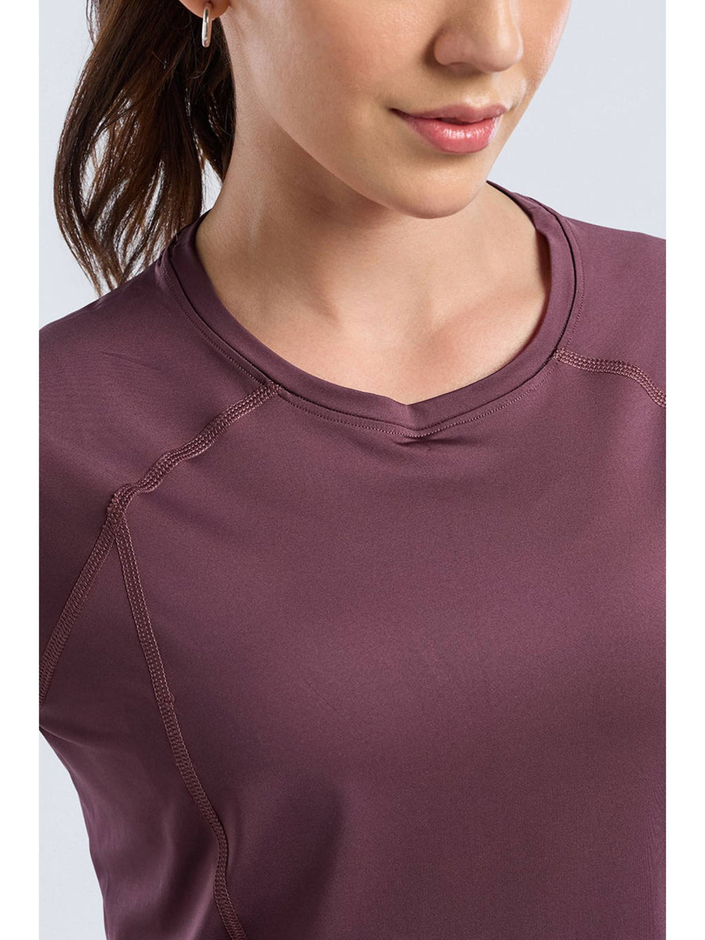 Women Purple Energize Active Flex T-Shirt | TT89 - view 7