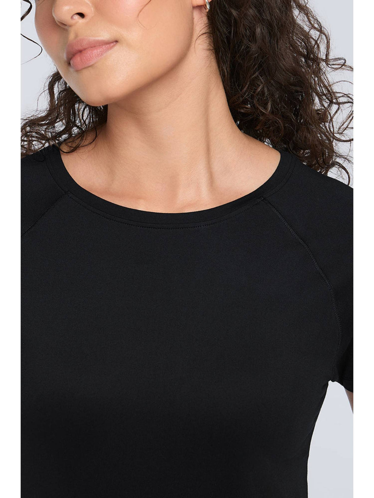 Women Black Easy Curve T-Shirt | TT89 - view 4