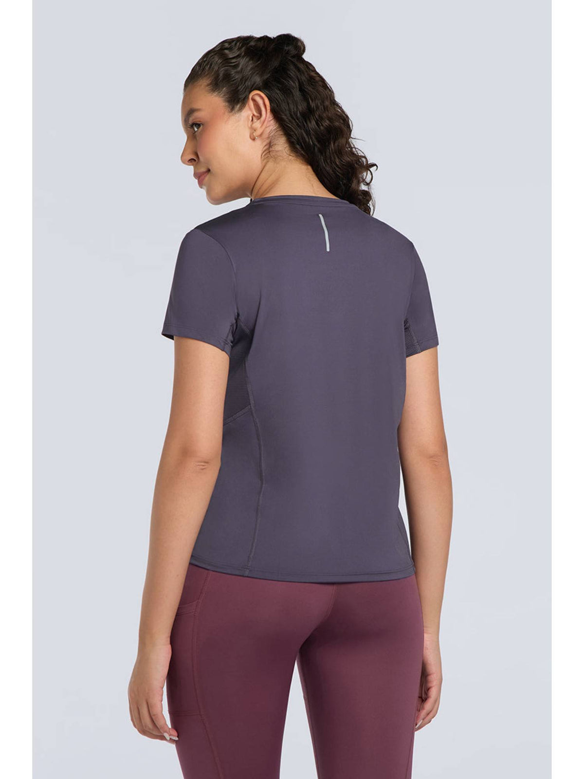 Women Purple Velvet Flaunt Workout T-Shirt | TT89 - view 3