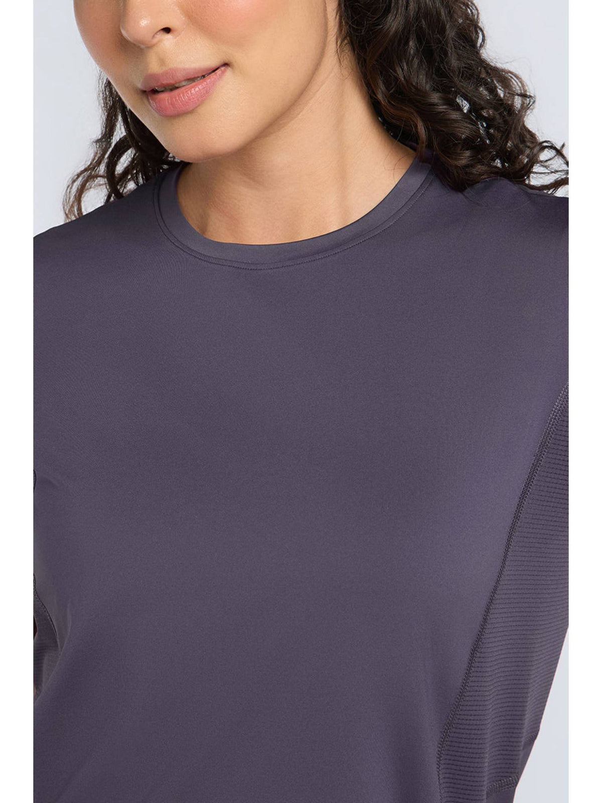 Women Purple Velvet Flaunt Workout T-Shirt | TT89 - view 4
