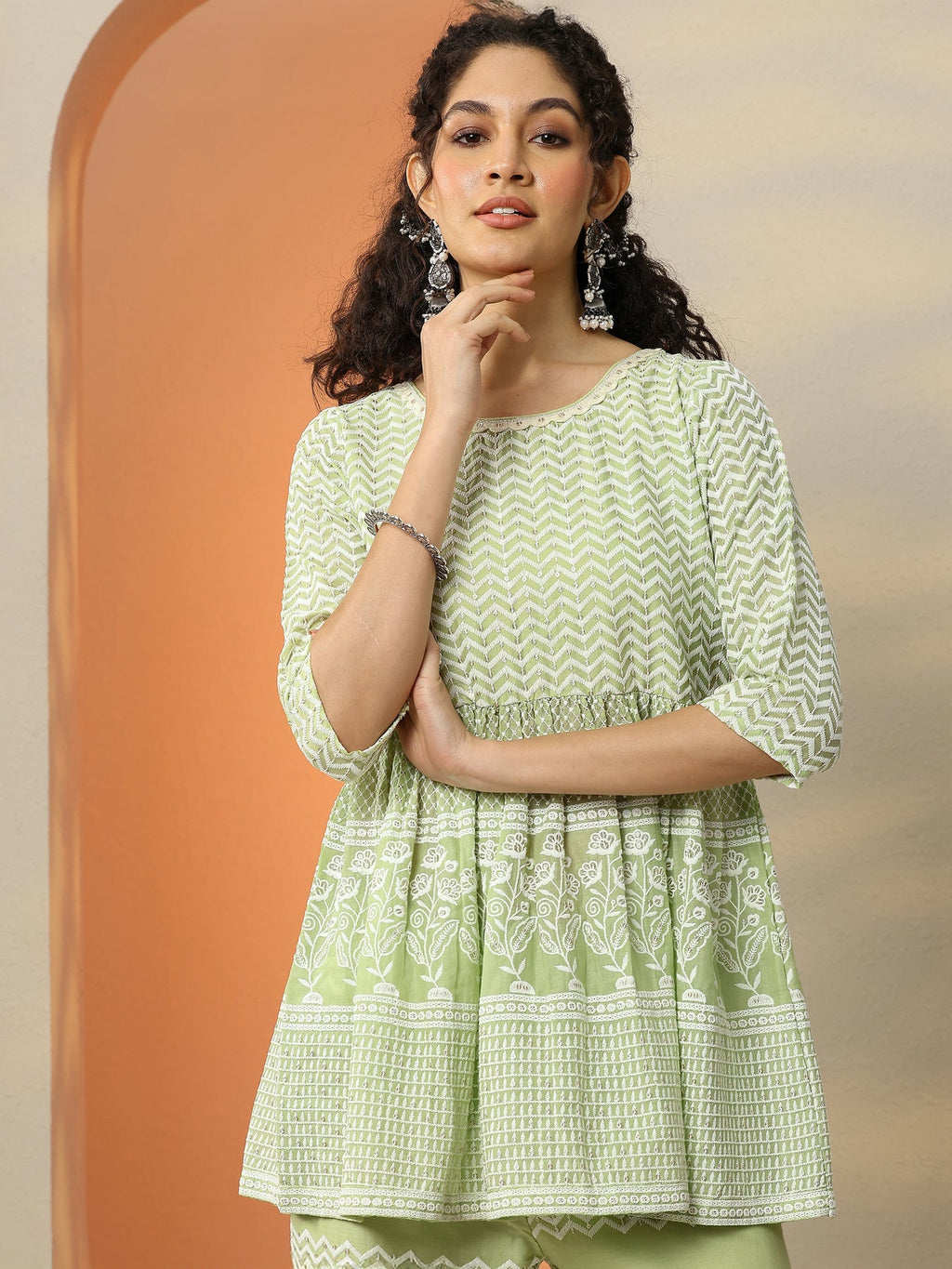 Gerua Green Embroidered Co-Ords CO87