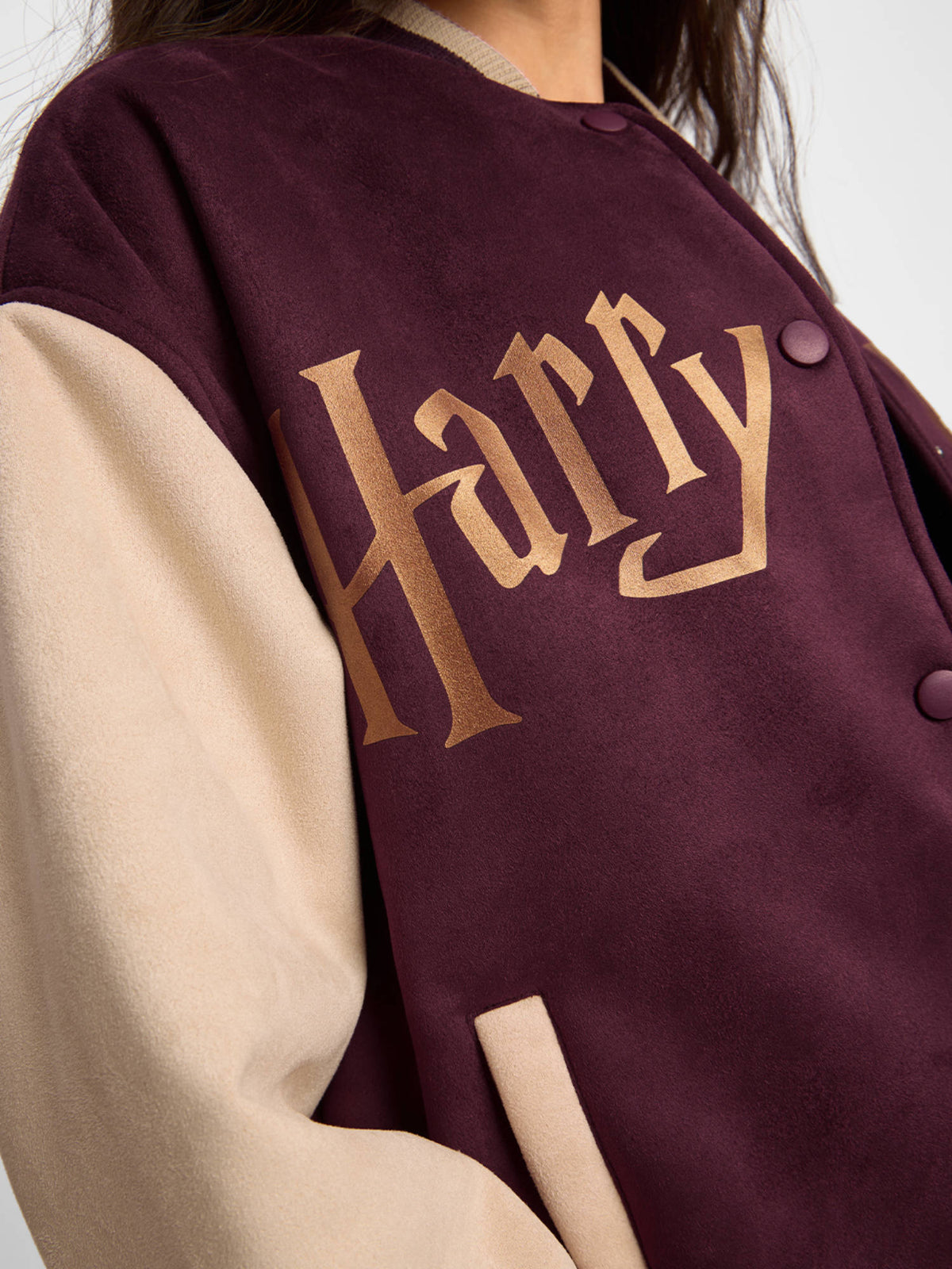 Official Harry Potter: Hogwarts Women Varsity Wine Jacket | JC78 - view 3