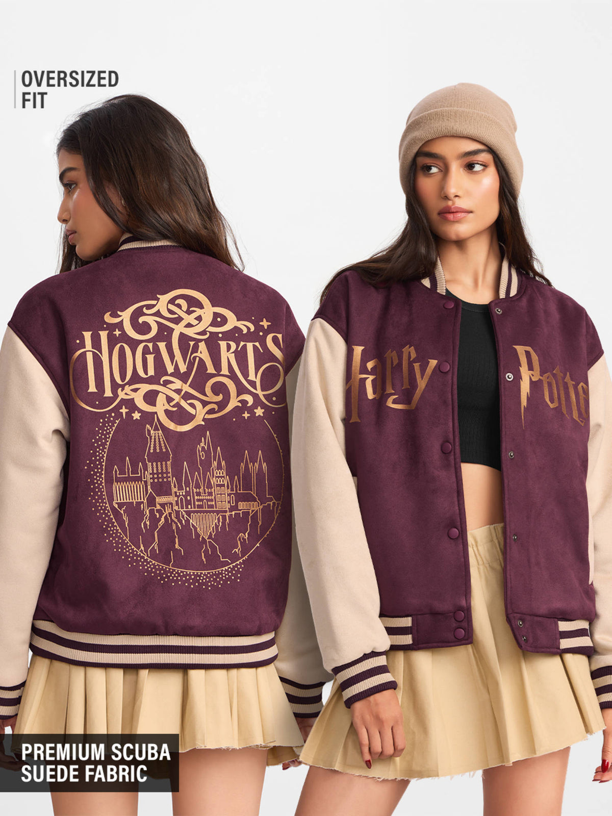 Official Harry Potter: Hogwarts Women Varsity Wine Jacket | JC78 - view 4