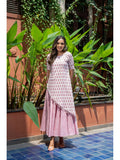White Pure Cotton Block Printed Kurta With Inner (Set of 2) | FY93 - view 1