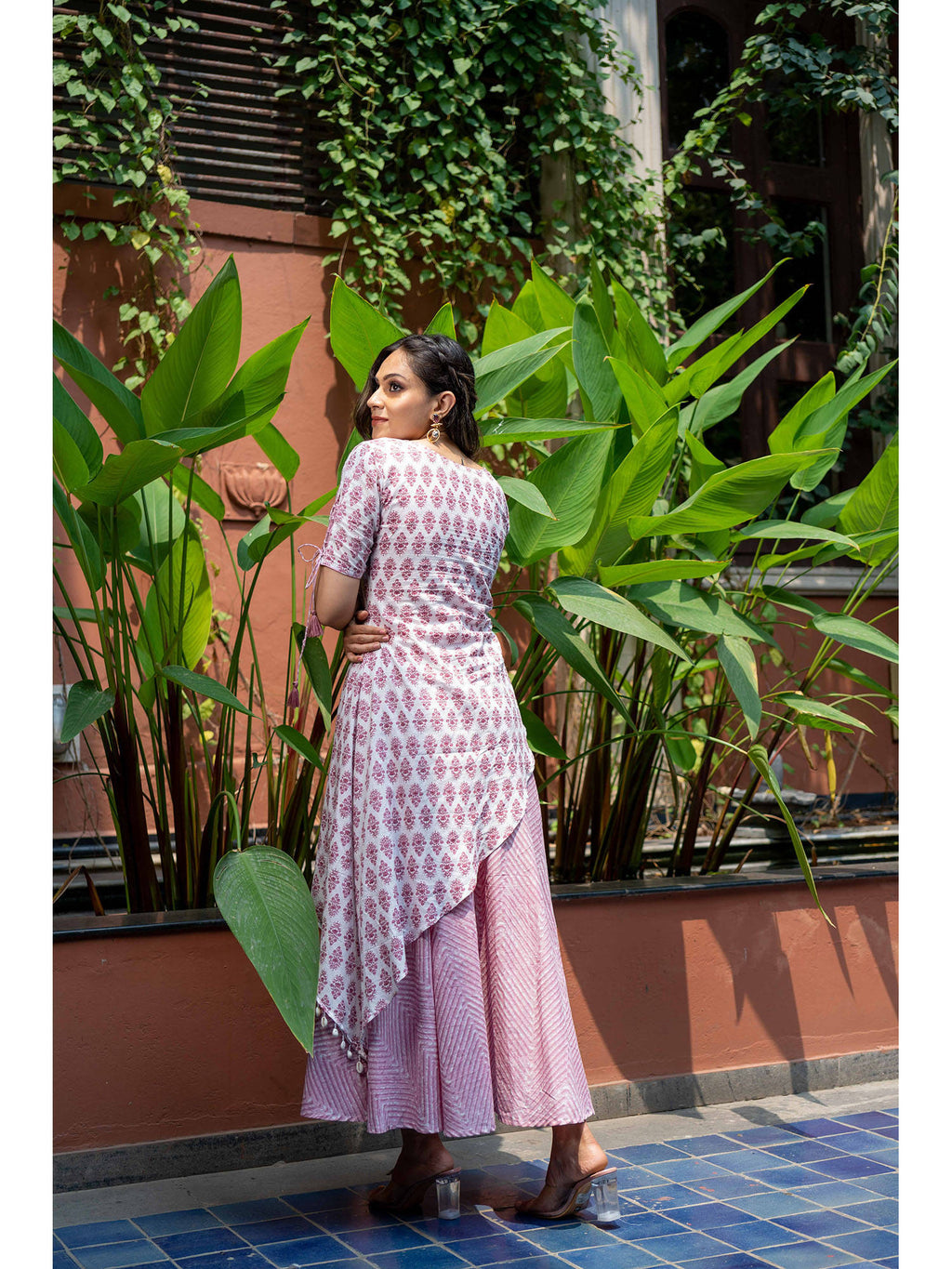 White Pure Cotton Block Printed Kurta With Inner (Set of 2) | FY93 - view 5