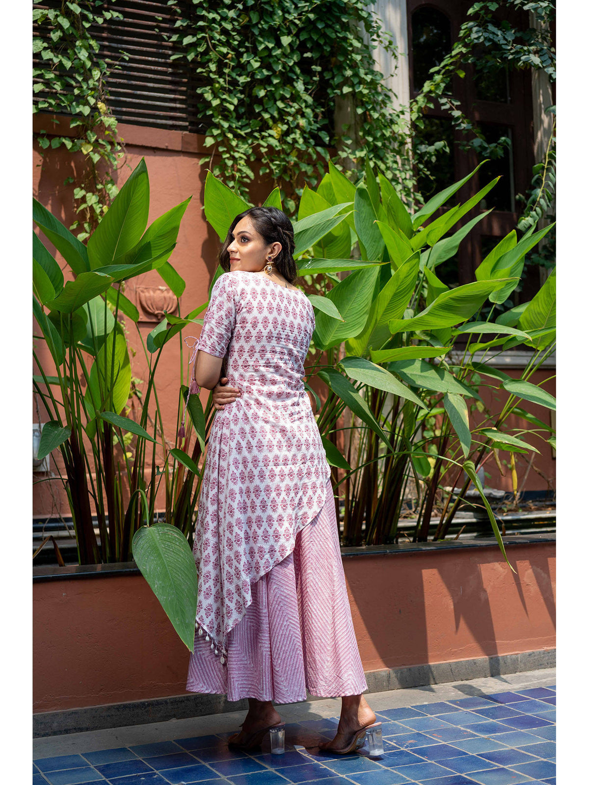 White Pure Cotton Block Printed Kurta With Inner (Set of 2) | U3S - view 5