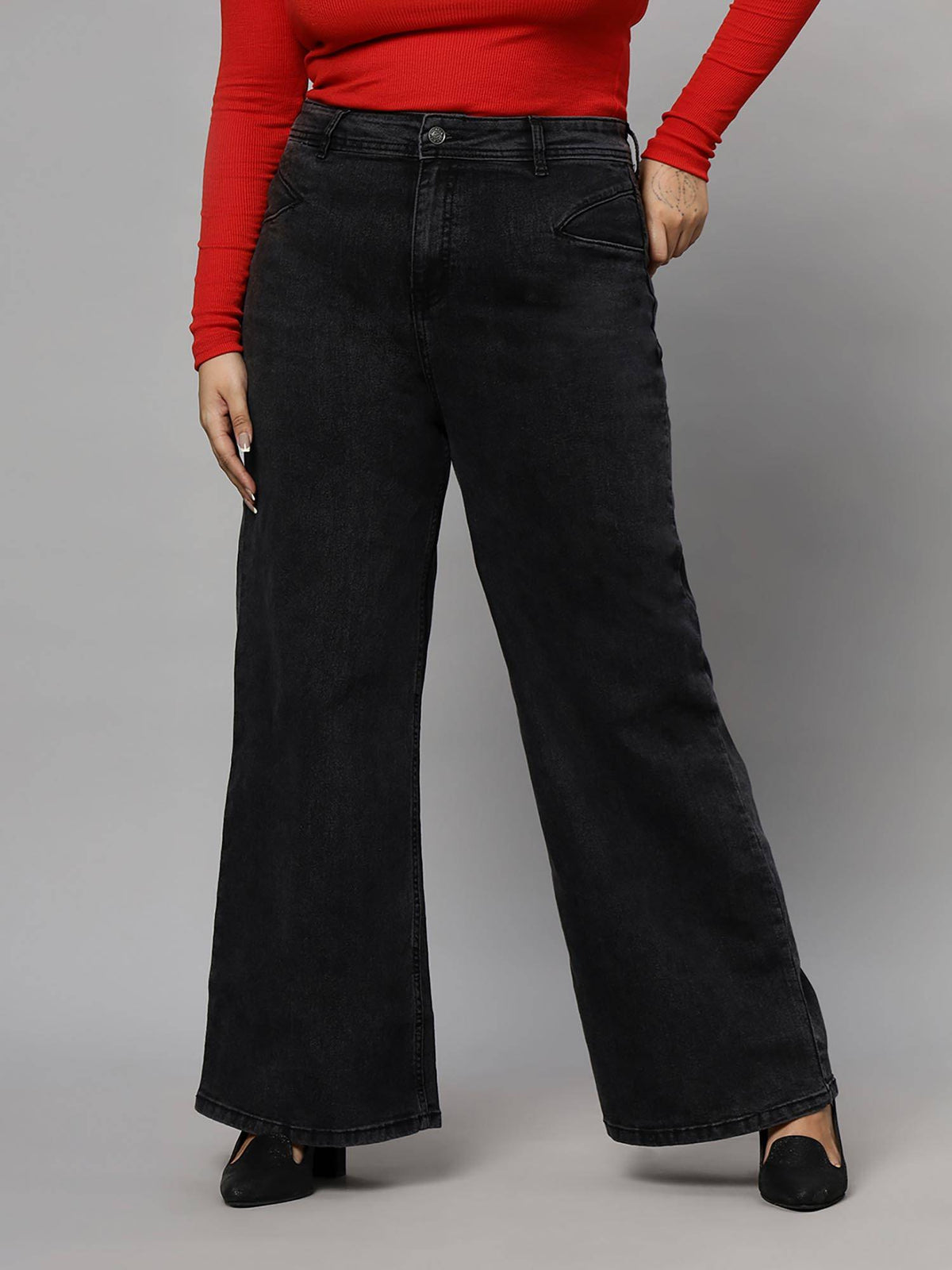 Turning Black Wide Leg High Rise for Women | WL90 - view 1