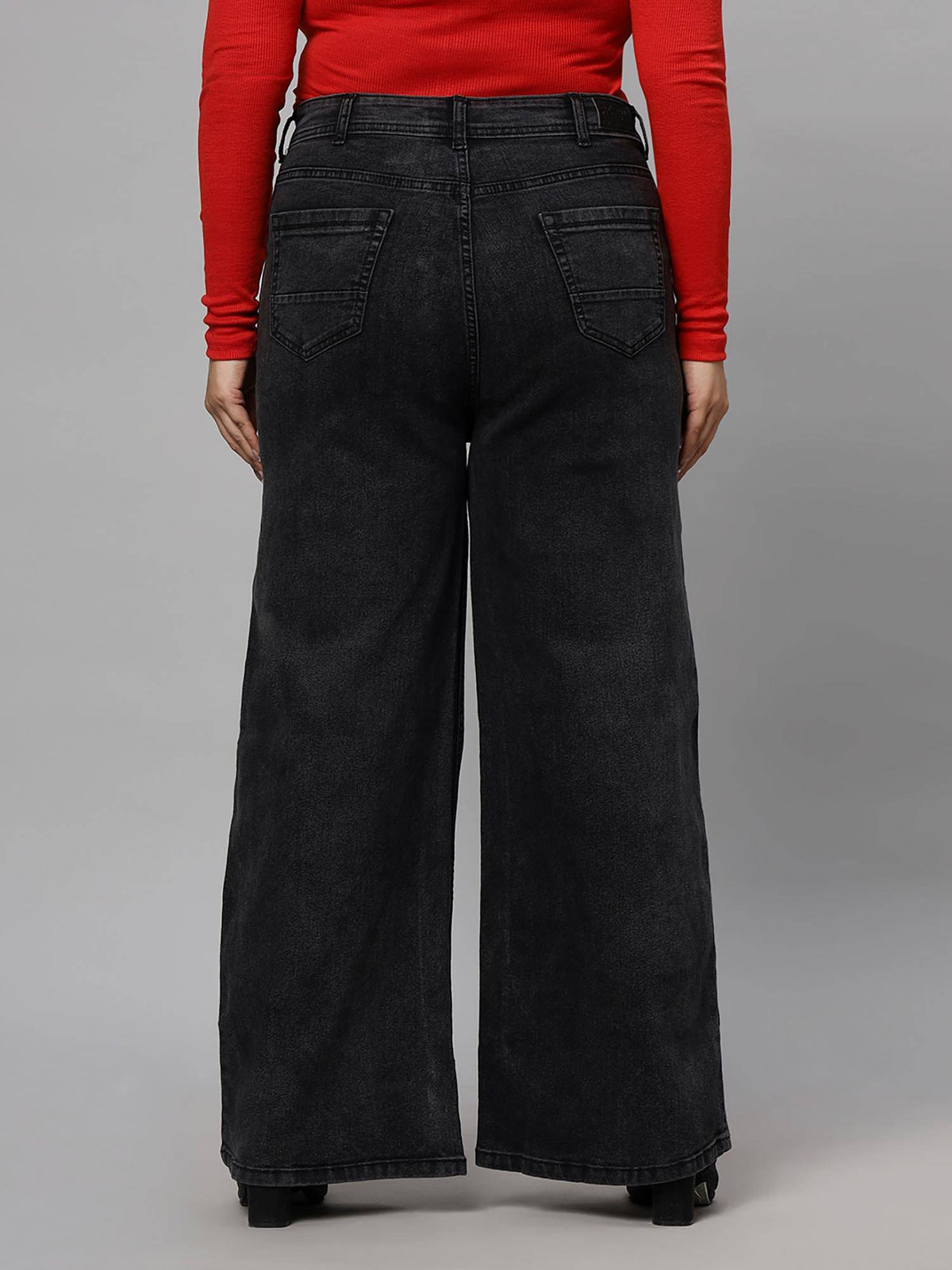 Turning Black Wide Leg High Rise for Women | WL90 - view 2