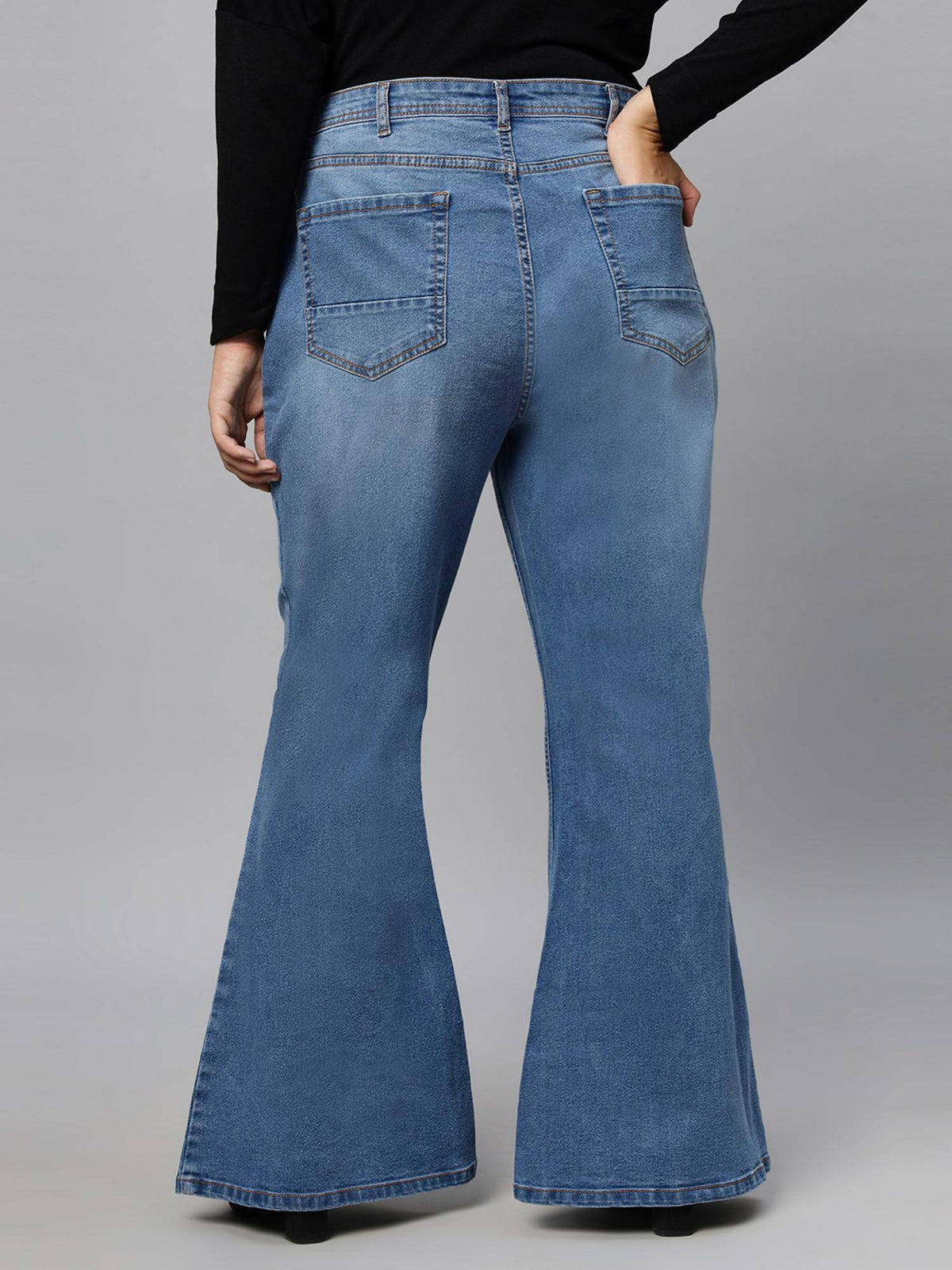 Extra Boot Cut High Rise Stretchable Jeans for Women | BG78 - view 2