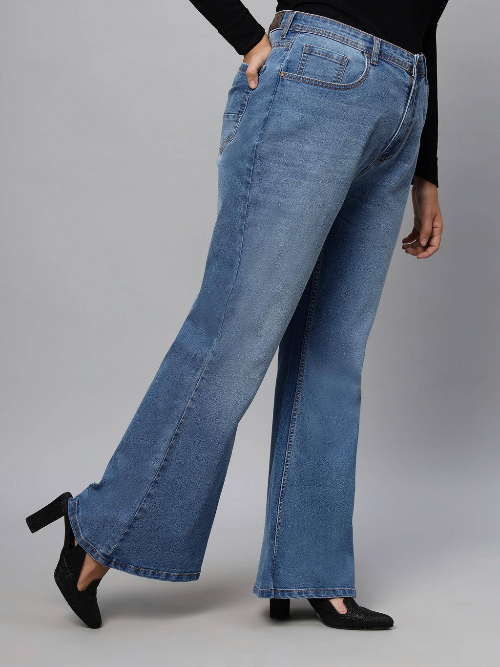 Extra Boot Cut High Rise Stretchable Jeans for Women | BG78 - view 4