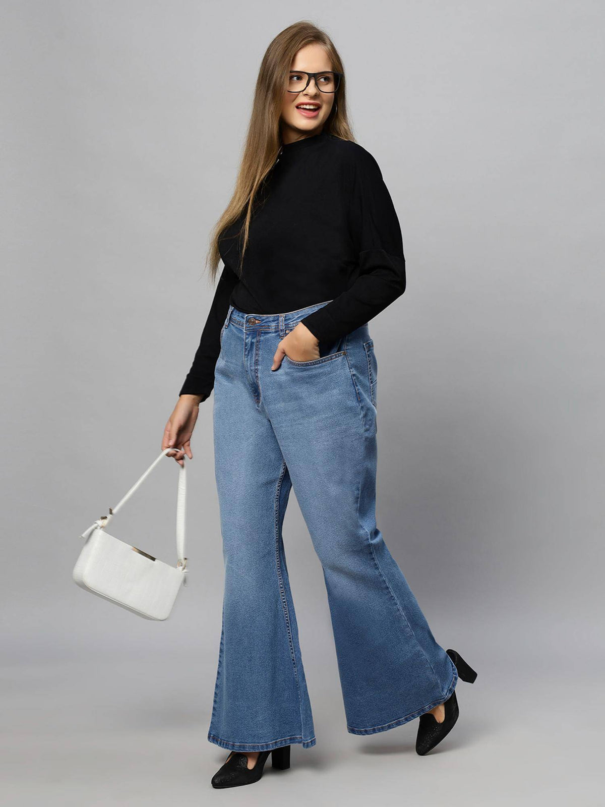 Extra Boot Cut High Rise Stretchable Jeans for Women | BG78 - view 6