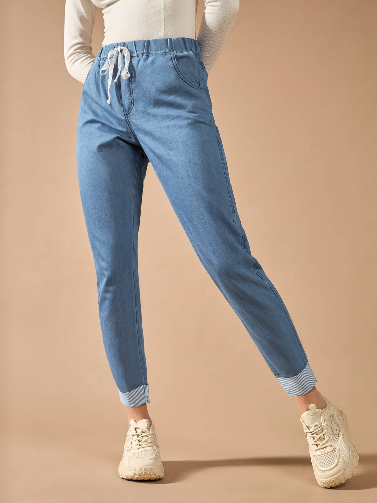 Women Blue High Rise Regular Stretchable Denim Jeans | RF89 - view 1