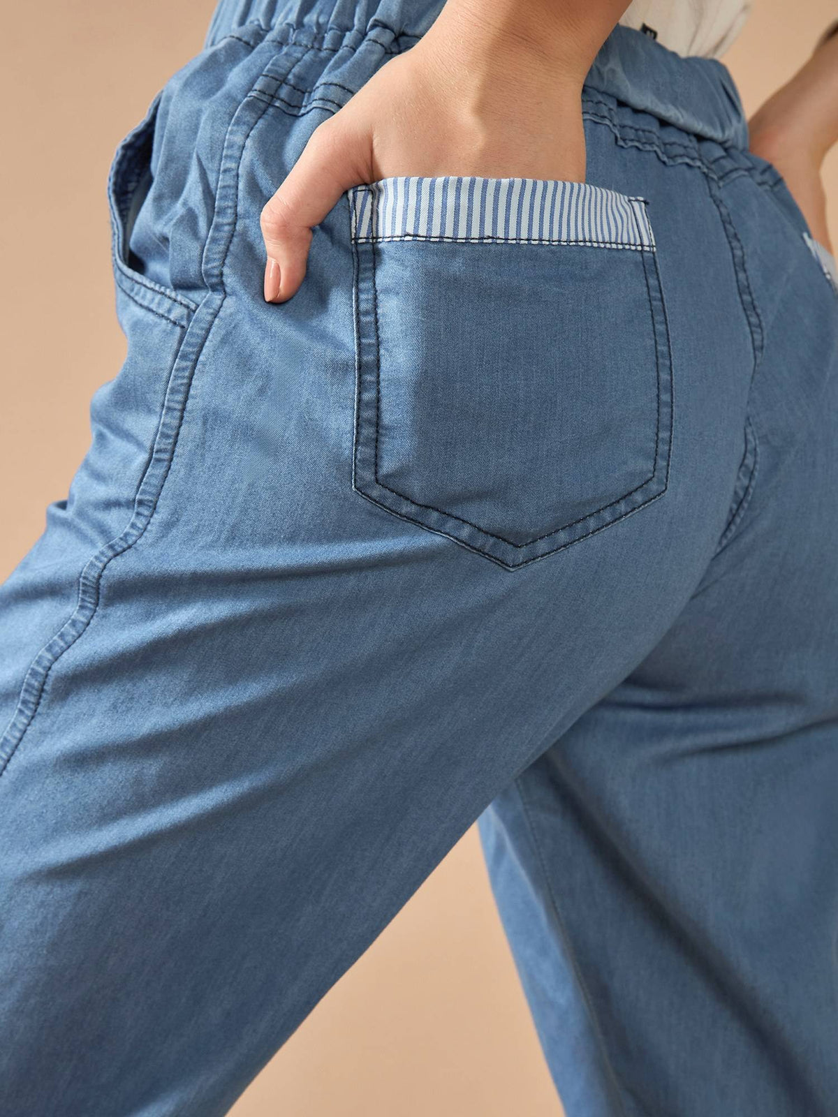 Women Blue High Rise Regular Stretchable Denim Jeans | RF89 - view 2