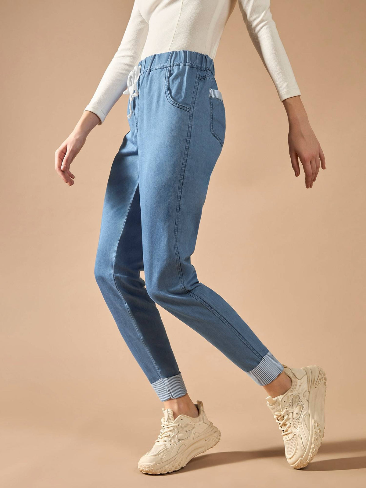 Women Blue High Rise Regular Stretchable Denim Jeans | RF89 - view 5