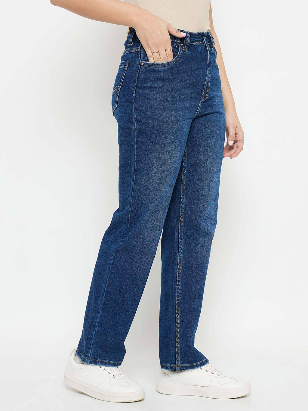 Straight Fit Mid Blue Jeans | ST23 - view 4