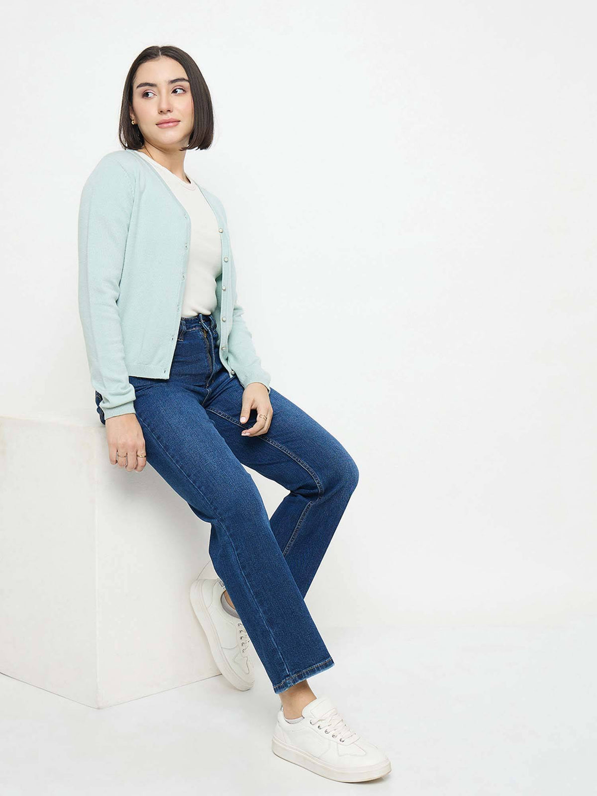 Straight Fit Mid Blue Jeans | ST23 - view 7
