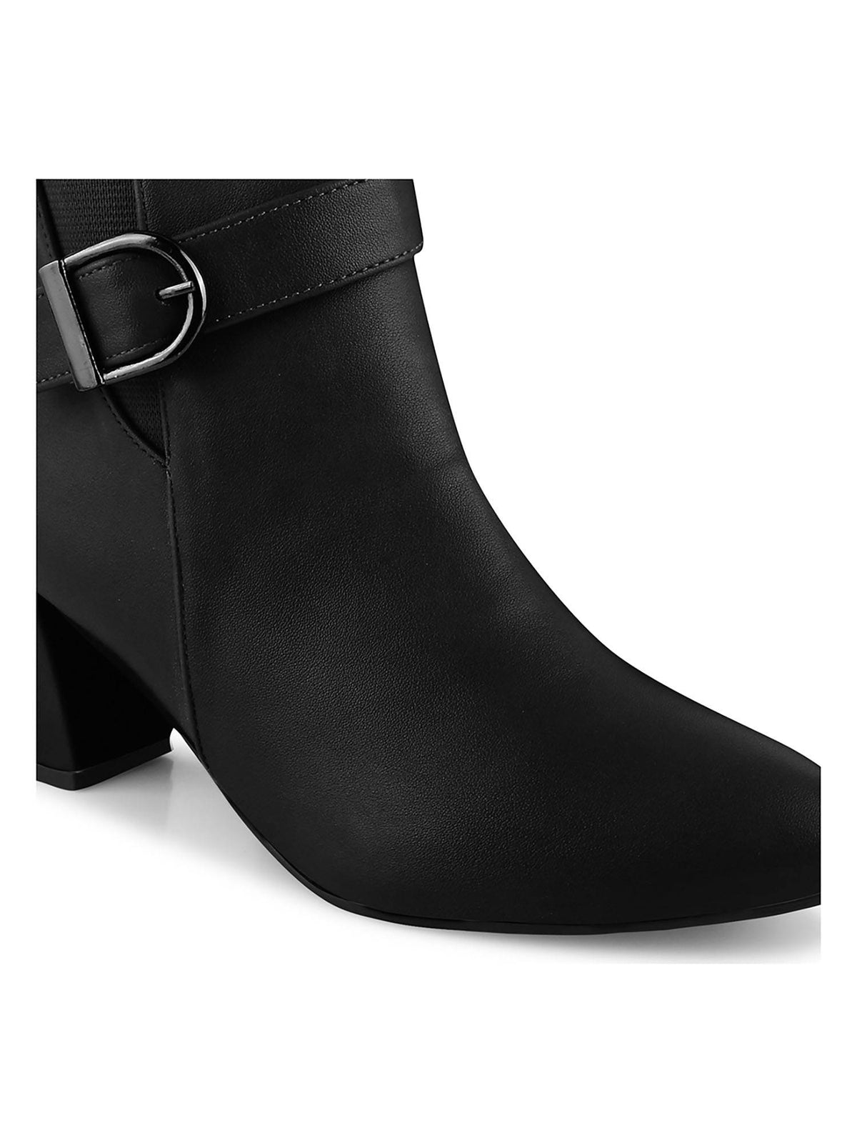 Women Black Solid Mid-Top Heeled Boots | BT61 - view 5