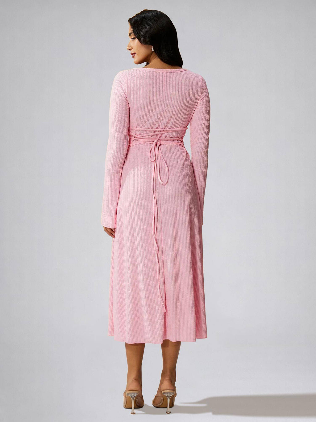 Womens Blue Square Neck A-Line Dress | D56 - view 17