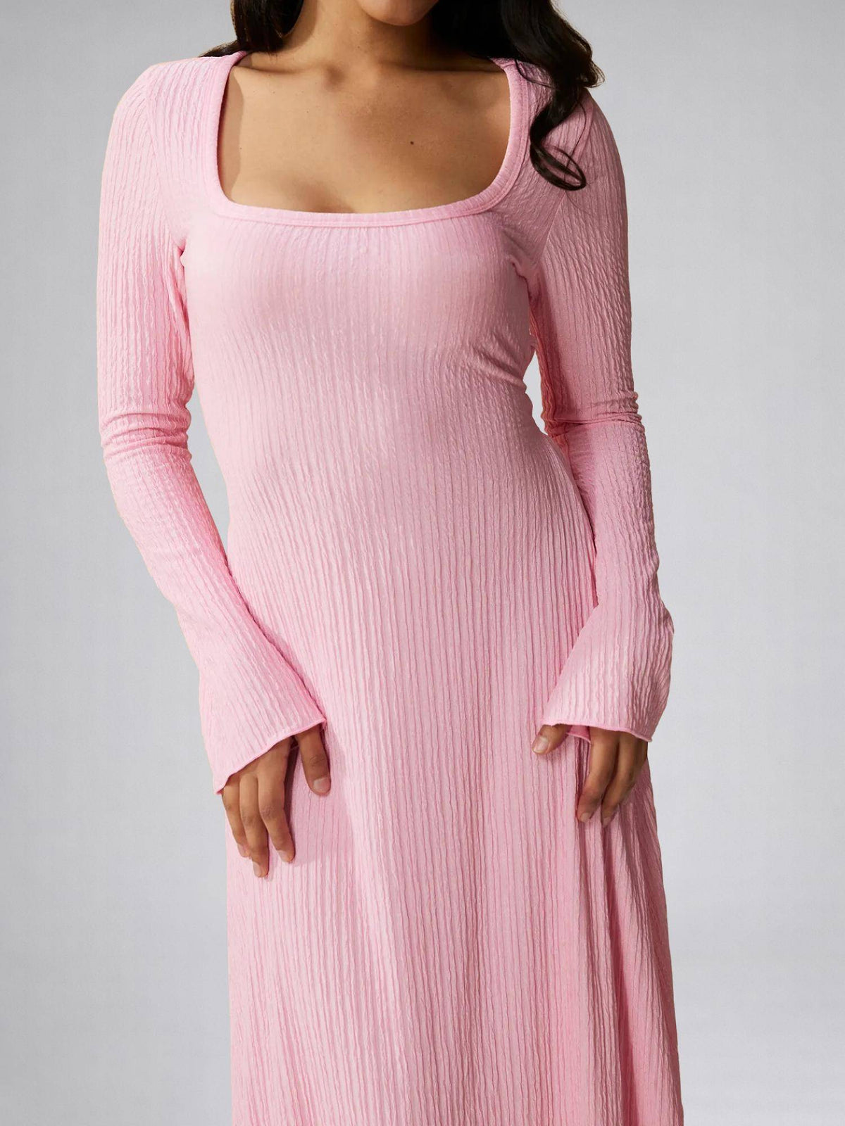 Womens Blue Square Neck A-Line Dress | D56 - view 19