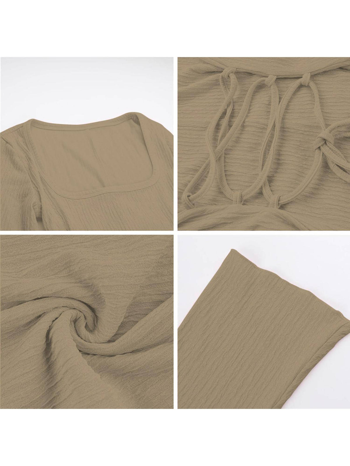 Womens Green Square Neck A-Line Dress | D56 - view 21
