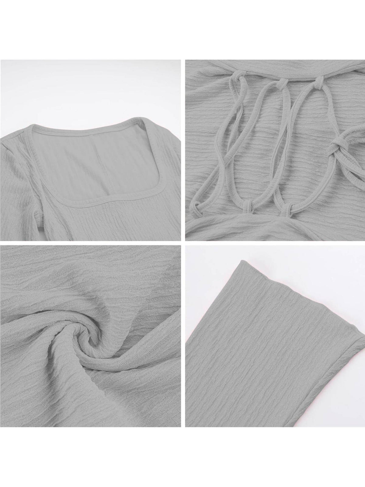 Womens Blue Square Neck A-Line Dress | D56 - view 42