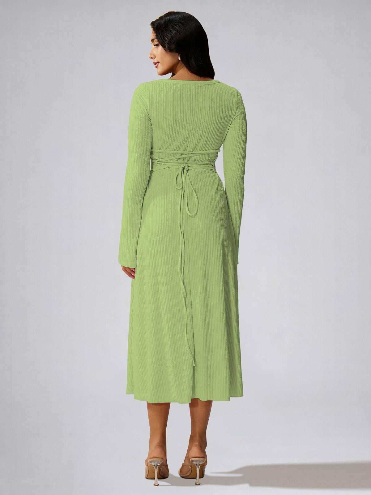 Womens Blue Square Neck A-Line Dress | D56 - view 10
