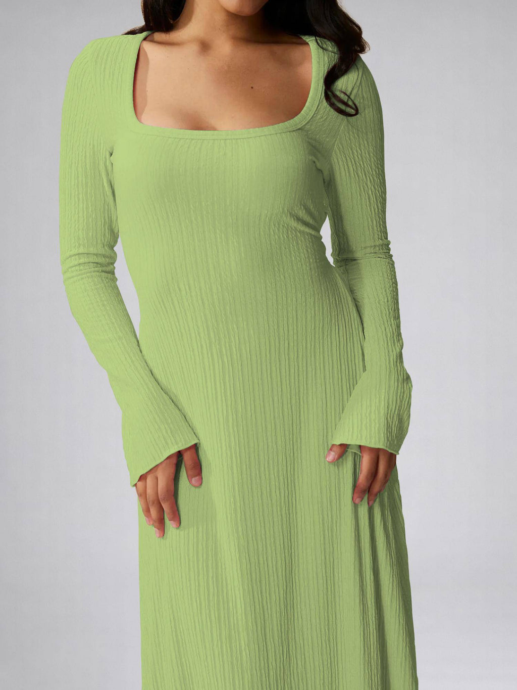 Womens Blue Square Neck A-Line Dress | D56 - view 12