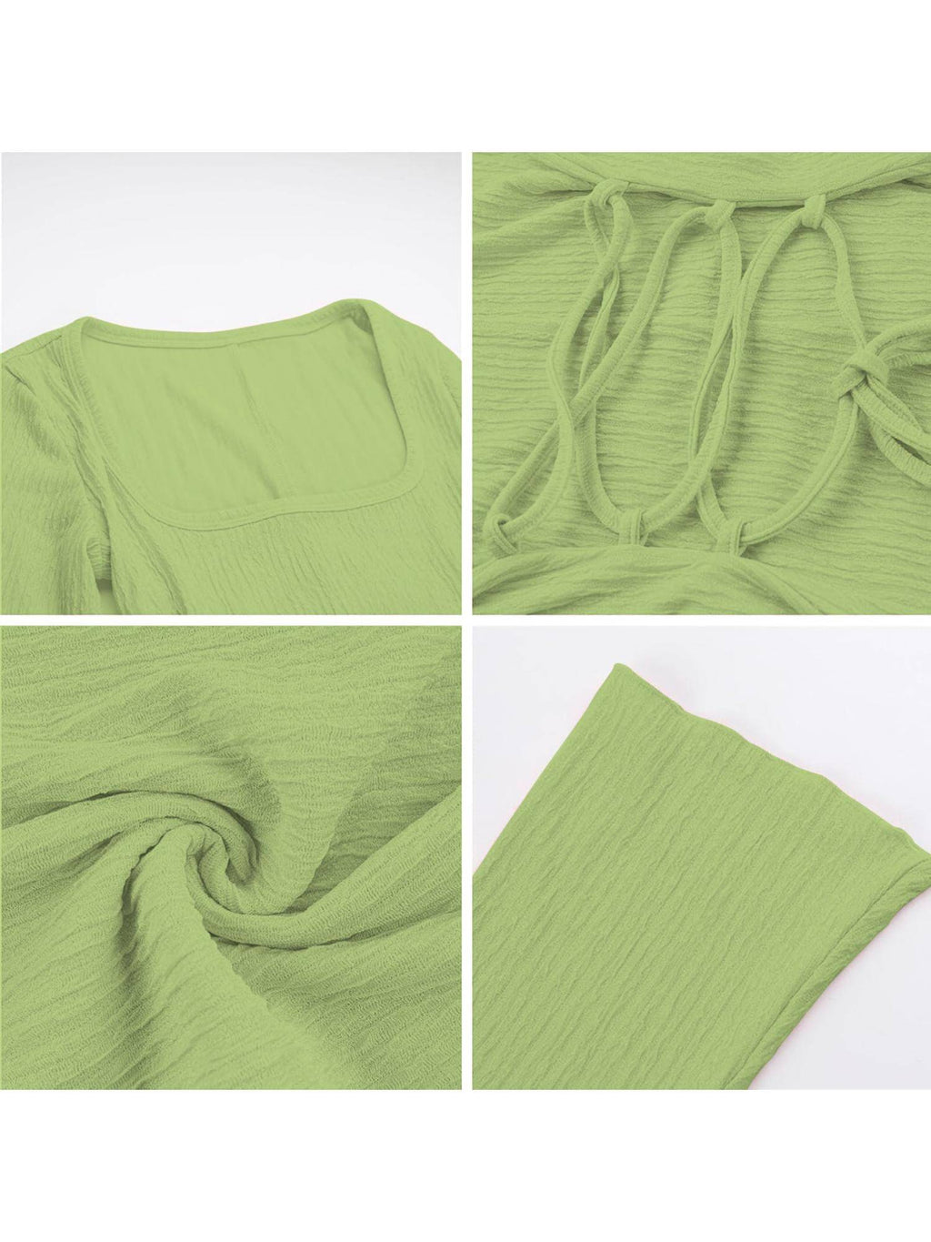 Womens Blue Square Neck A-Line Dress | D56 - view 14