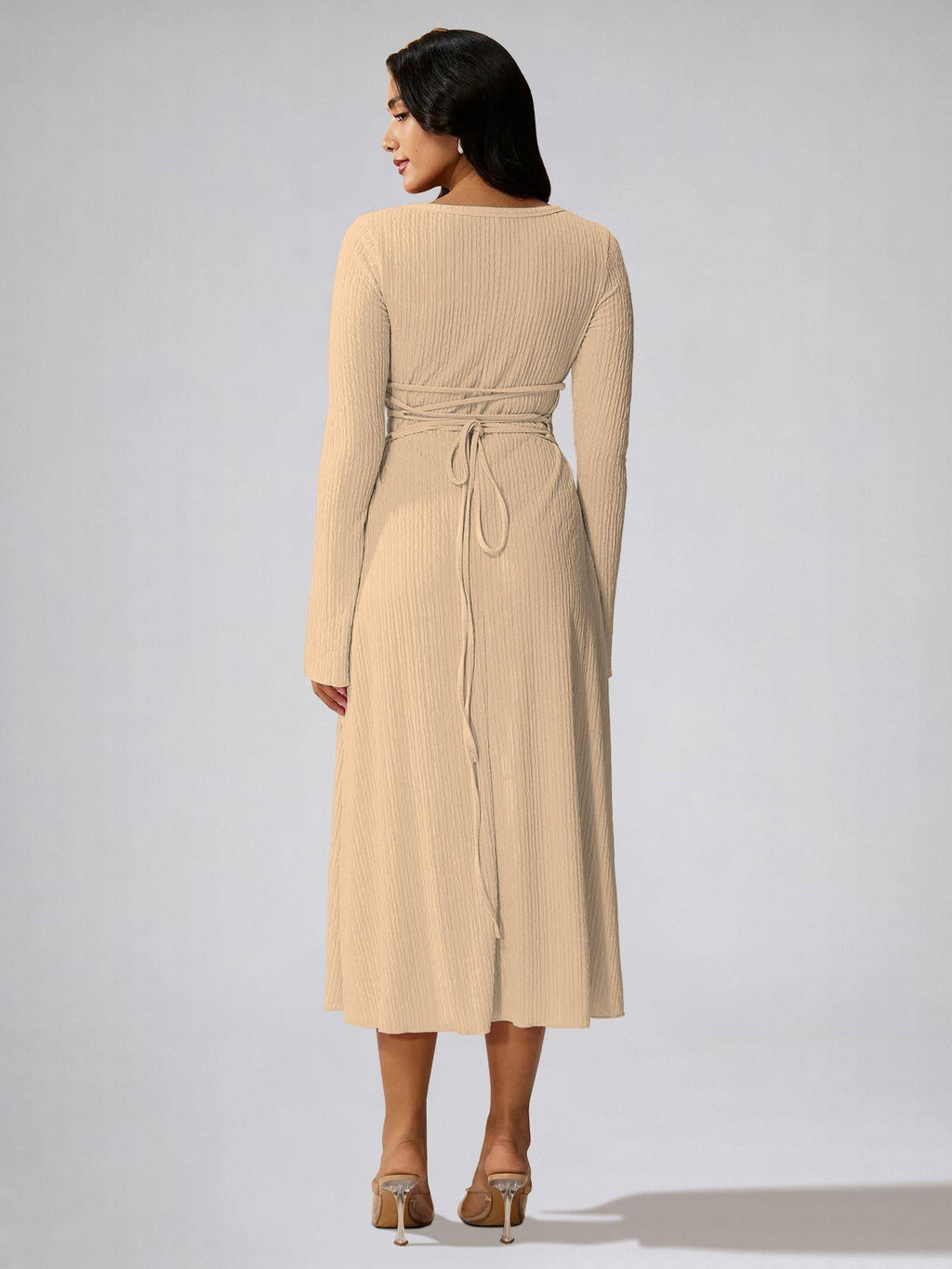 Womens Skin Square Neck A-Line Dress | D56 - view 3