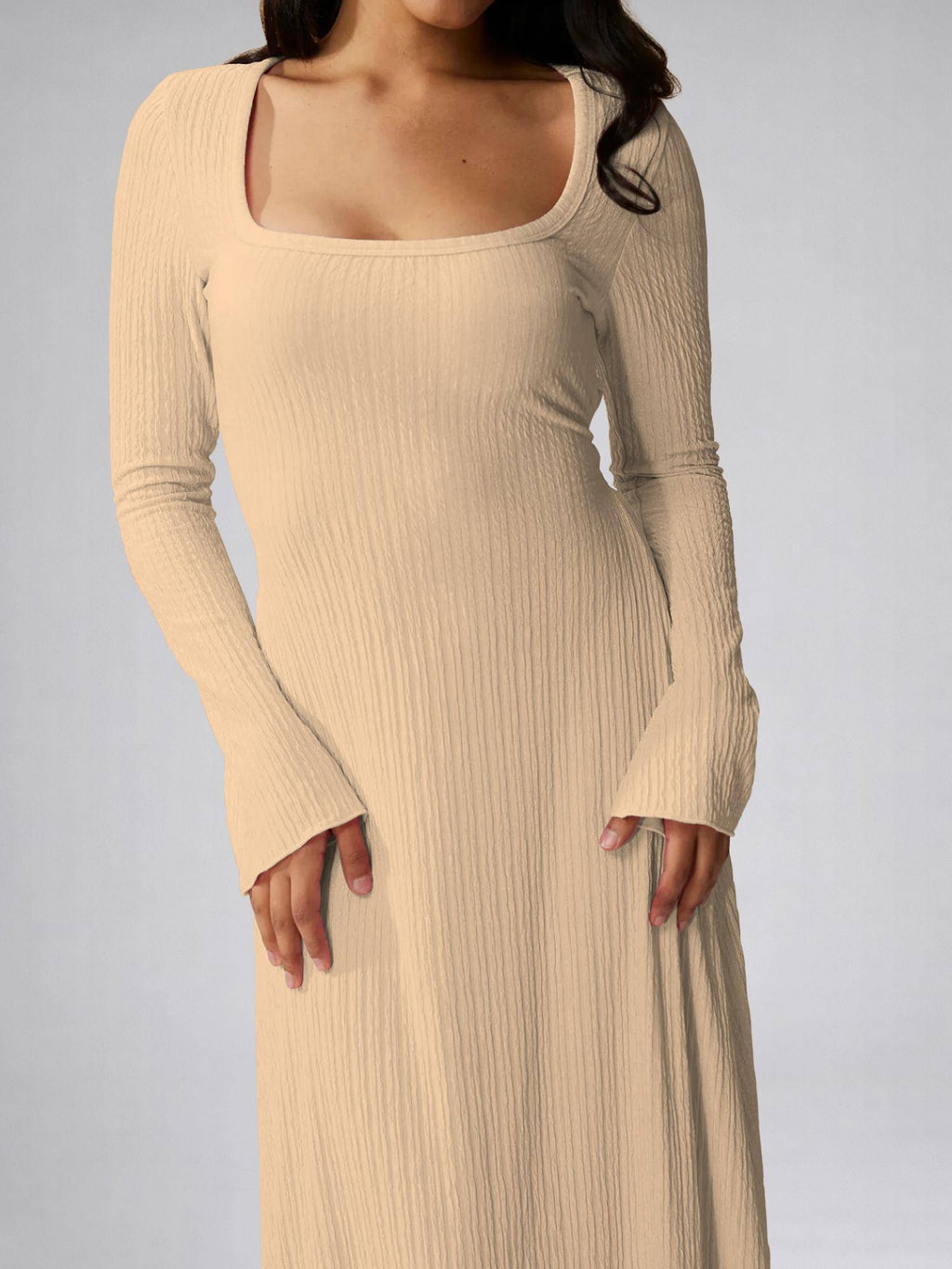 Womens Skin Square Neck A-Line Dress | D56 - view 5