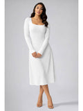 Womens Skin Square Neck A-Line Dress | D56 - view 22