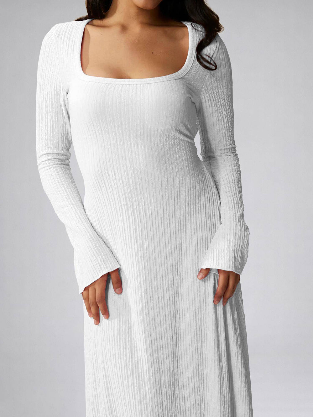 Womens Skin Square Neck A-Line Dress | D56 - view 26