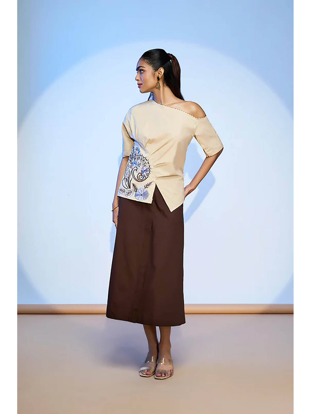 Beige Lehr Peplum Top | pt51 - view 1