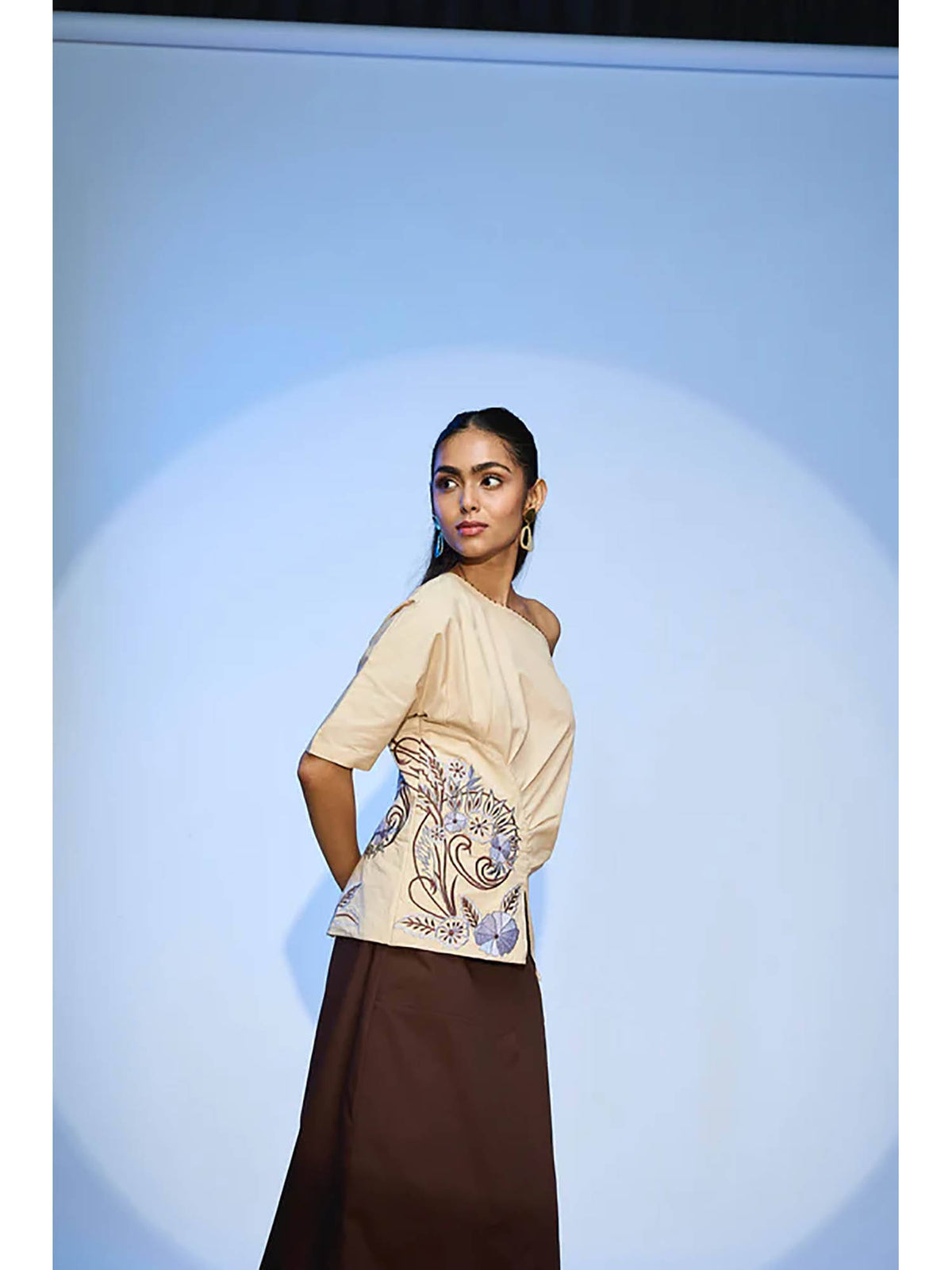 Beige Lehr Peplum Top | pt51 - view 2