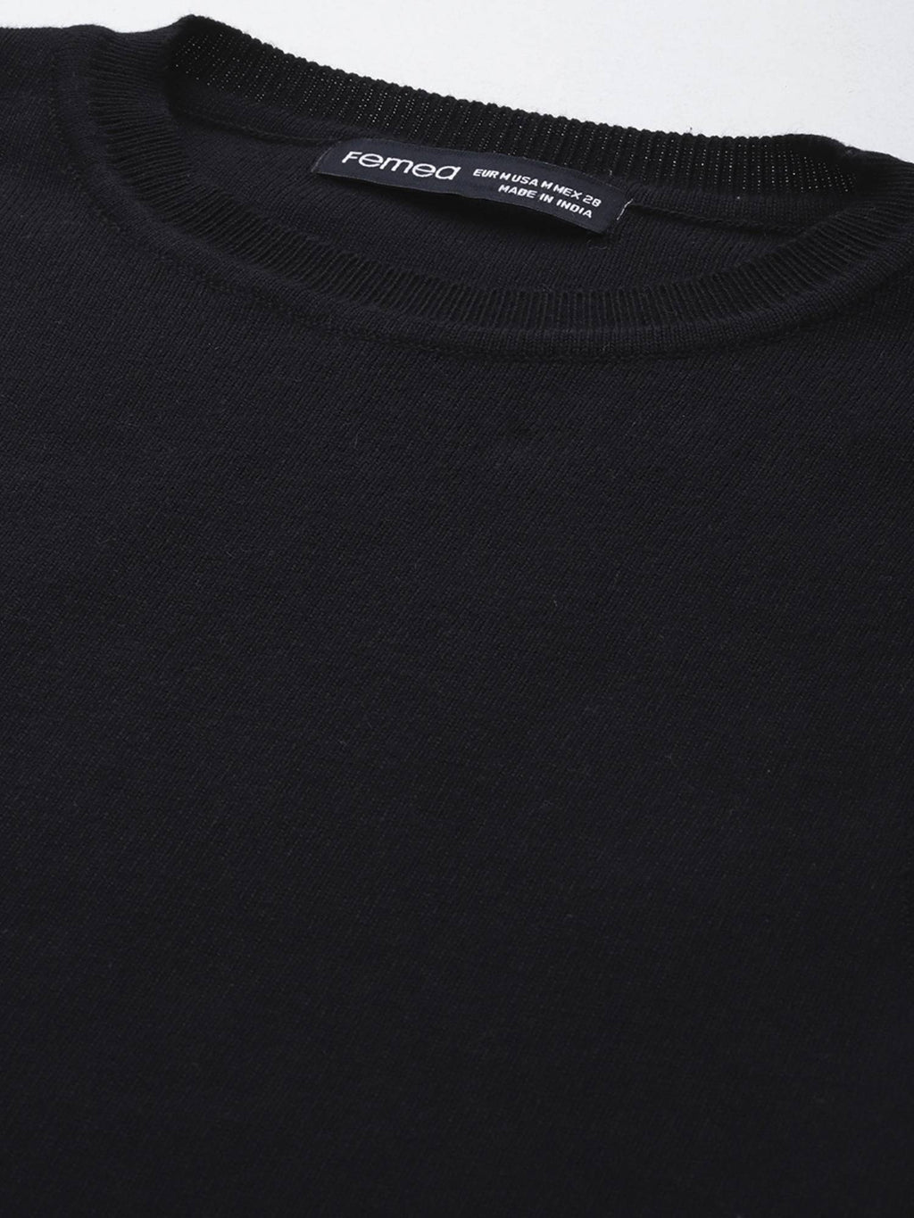 Black Solid Cotton Crop Top | CT61 - view 2