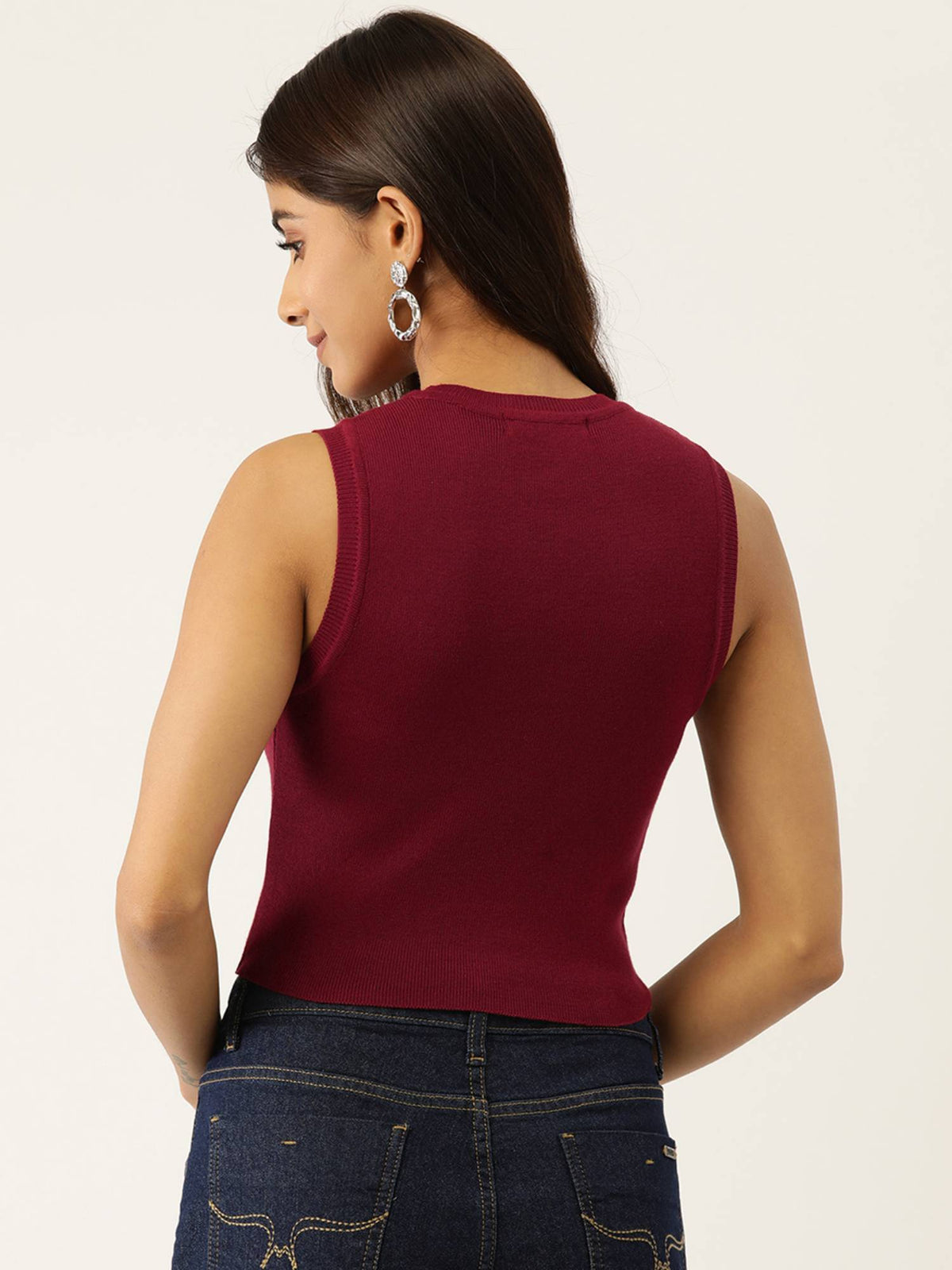 Rust Solid Cotton Crop Top | CT61 - view 9