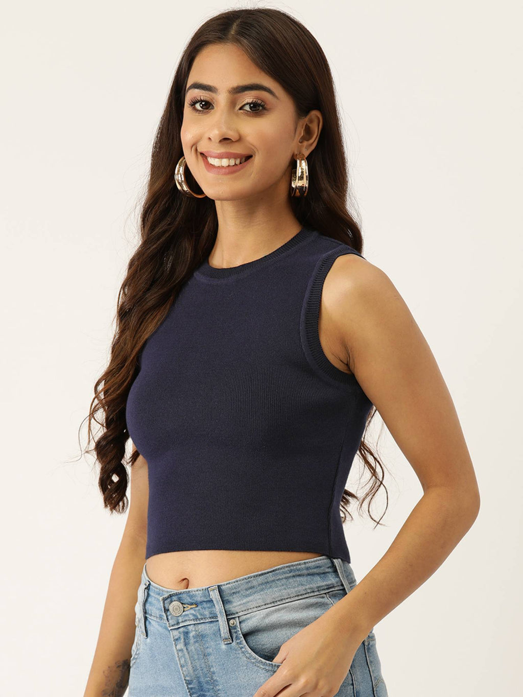 Maroon Solid Cotton Crop Top | CT61 - view 13
