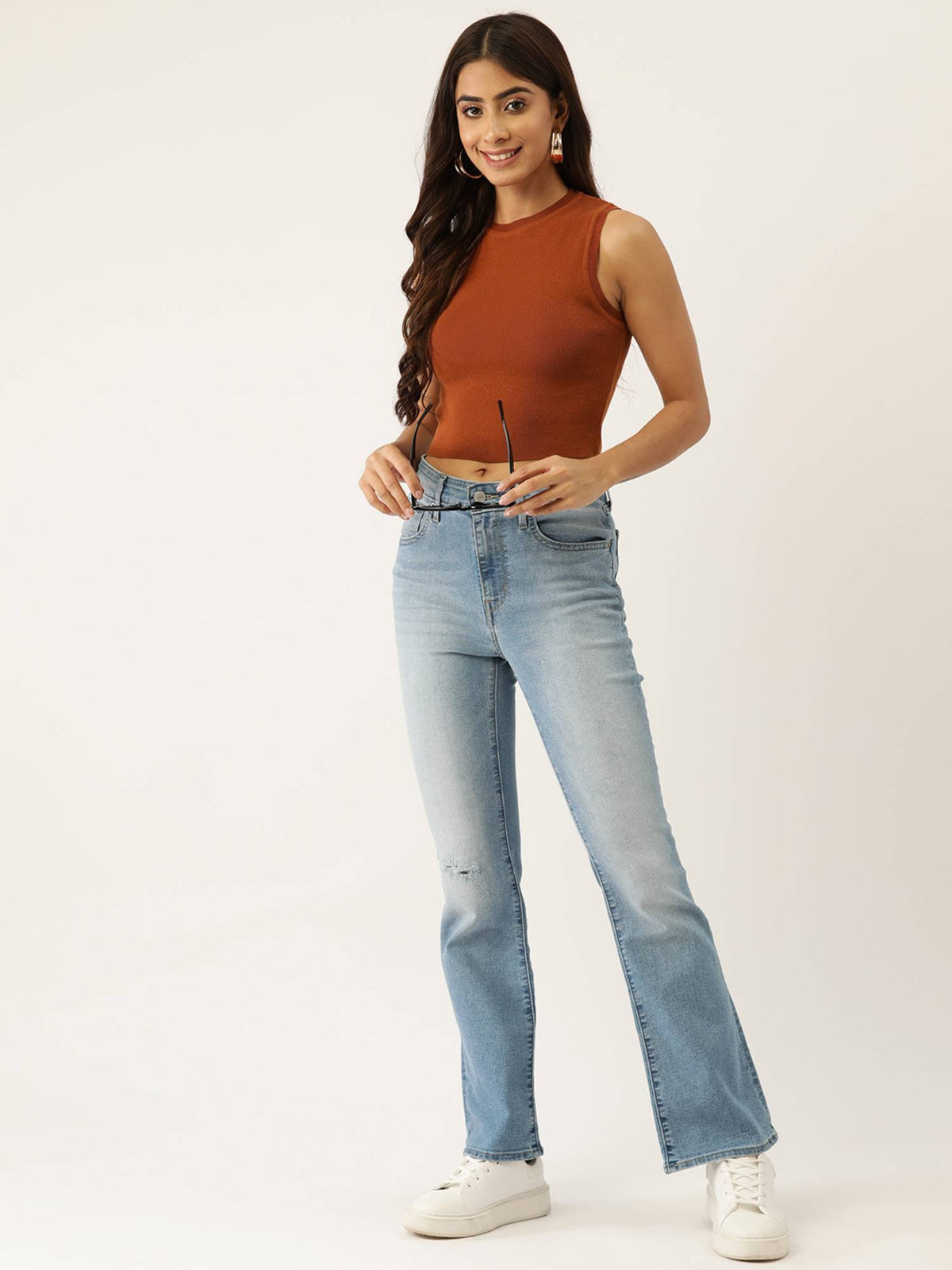 Black Solid Cotton Crop Top | CT61 - view 20