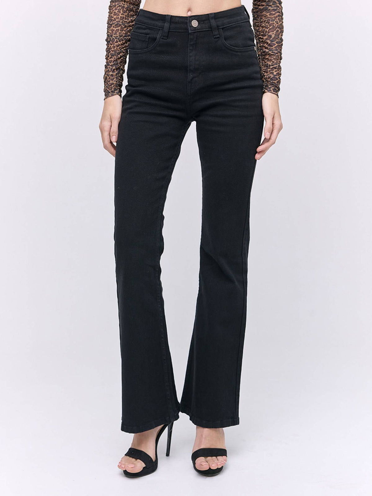 Black Boot Cut Denim Jeans | BT10 - view 1