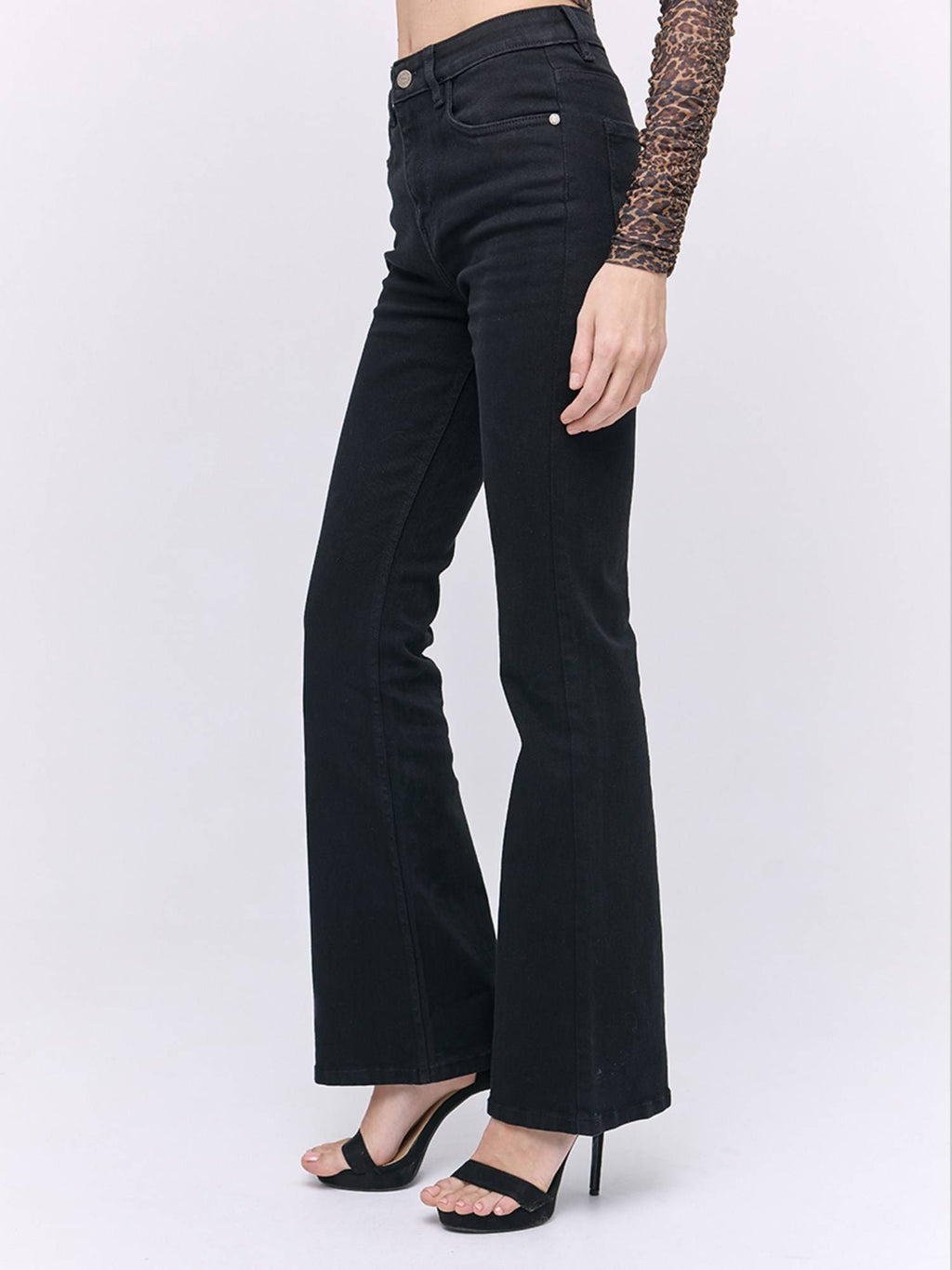 Black Boot Cut Denim Jeans | BT10 - view 2