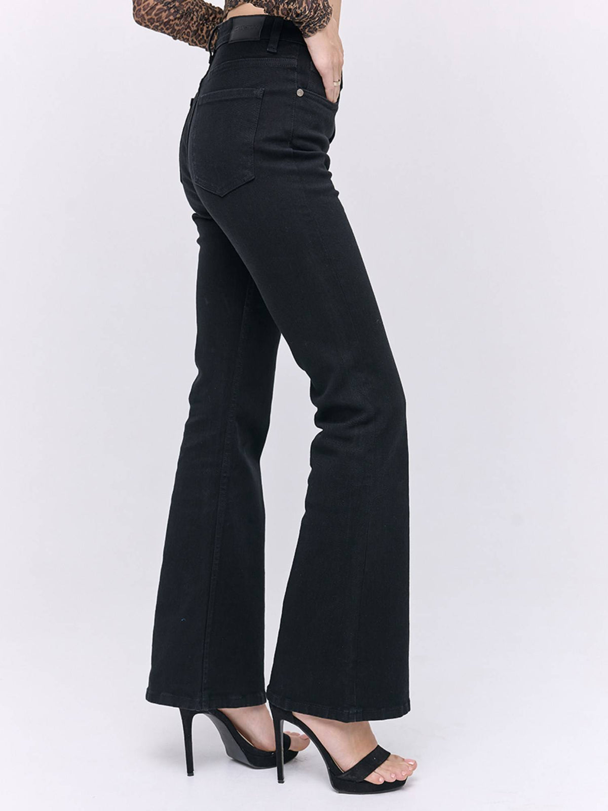Black Boot Cut Denim Jeans | BT10 - view 3