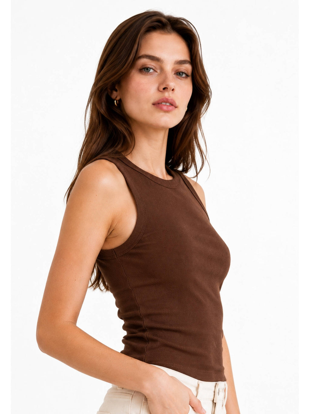 Pink Ribbed Vest Top | TT98 - view 18