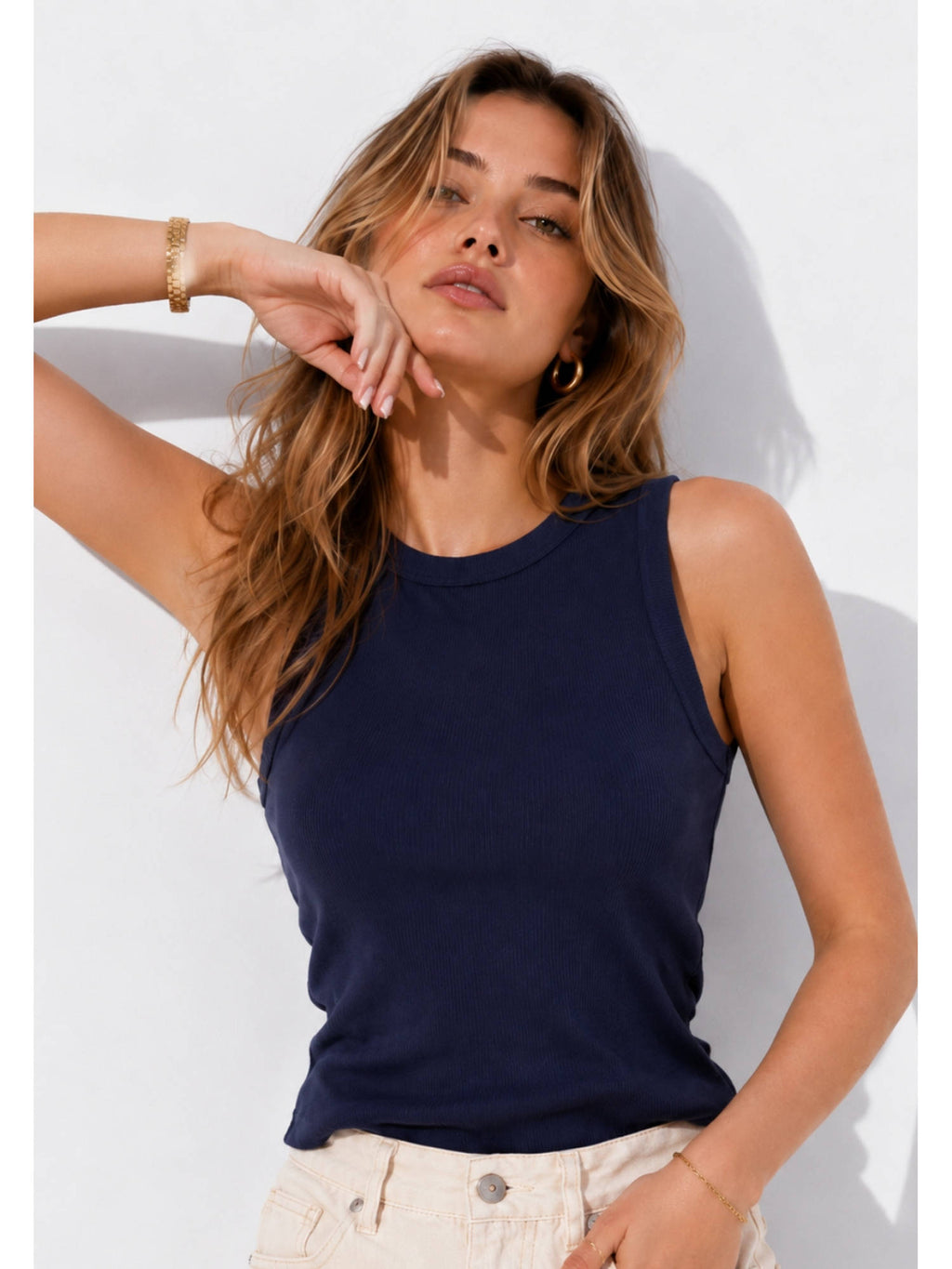 Pink Ribbed Vest Top | TT98 - view 10